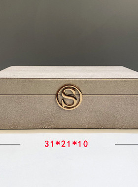 现代简约样板间床头柜家居软装饰品皮质首饰盒盒子衣帽间摆件装饰