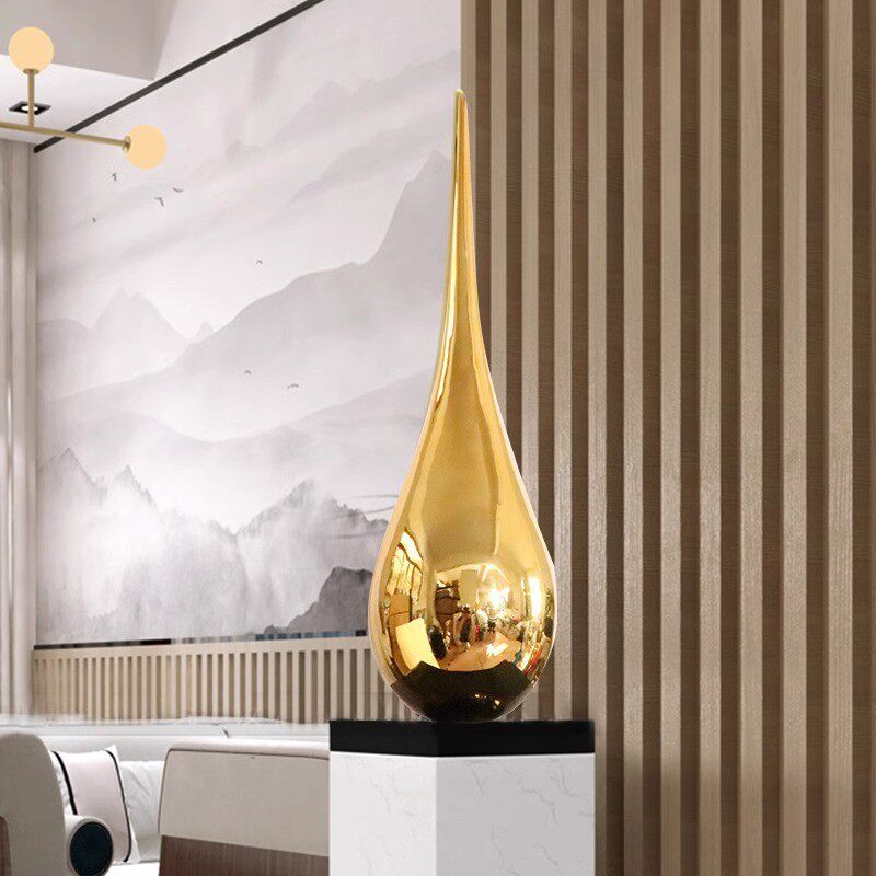 玻璃钢水滴几何雕塑创意软装饰品摆件商场酒店会所售楼处过道装置