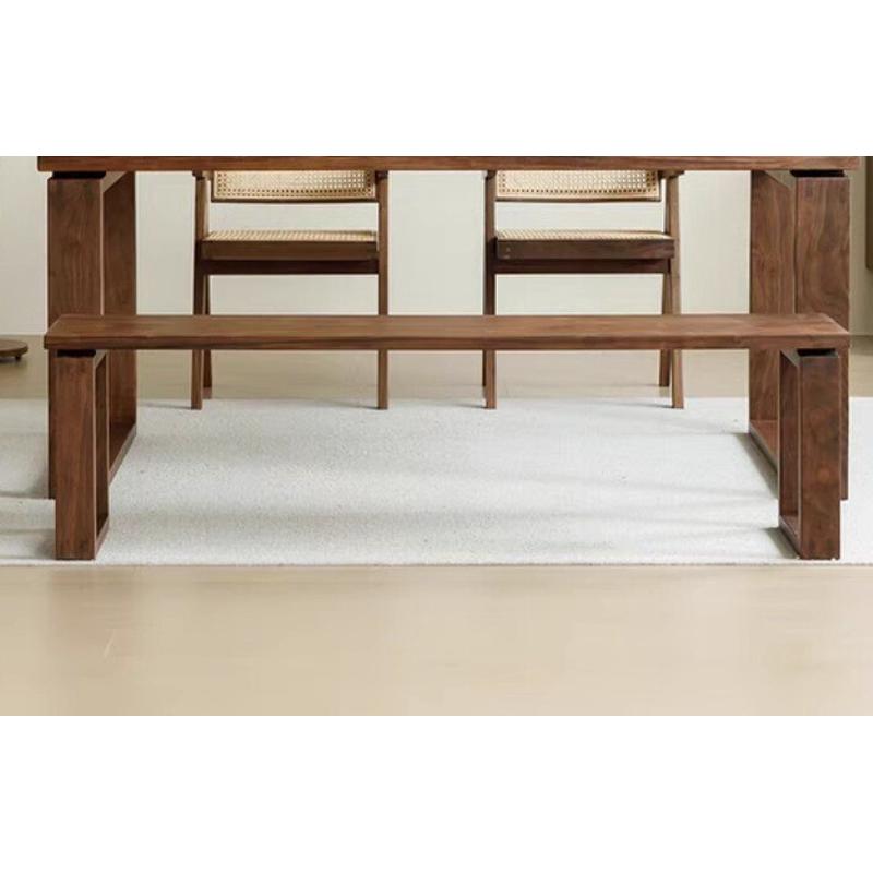 北美黑胡桃木餐桌书桌现代简约全实木长方形大板工作台饭桌大茶桌