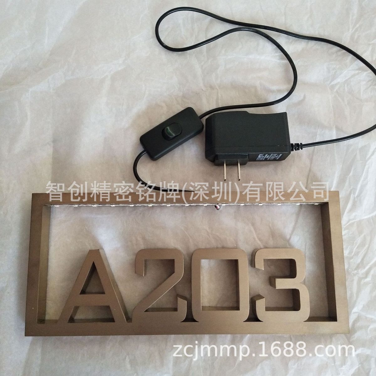 厂家直销发光字酒店门牌不锈钢数字房间金色电镀号数字酒店门牌