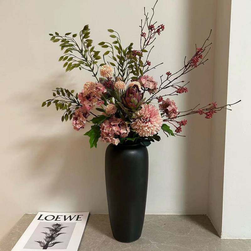 【小红帽】忘野复古桌面设计师款花束仿真花绢花家居轻奢客厅批发