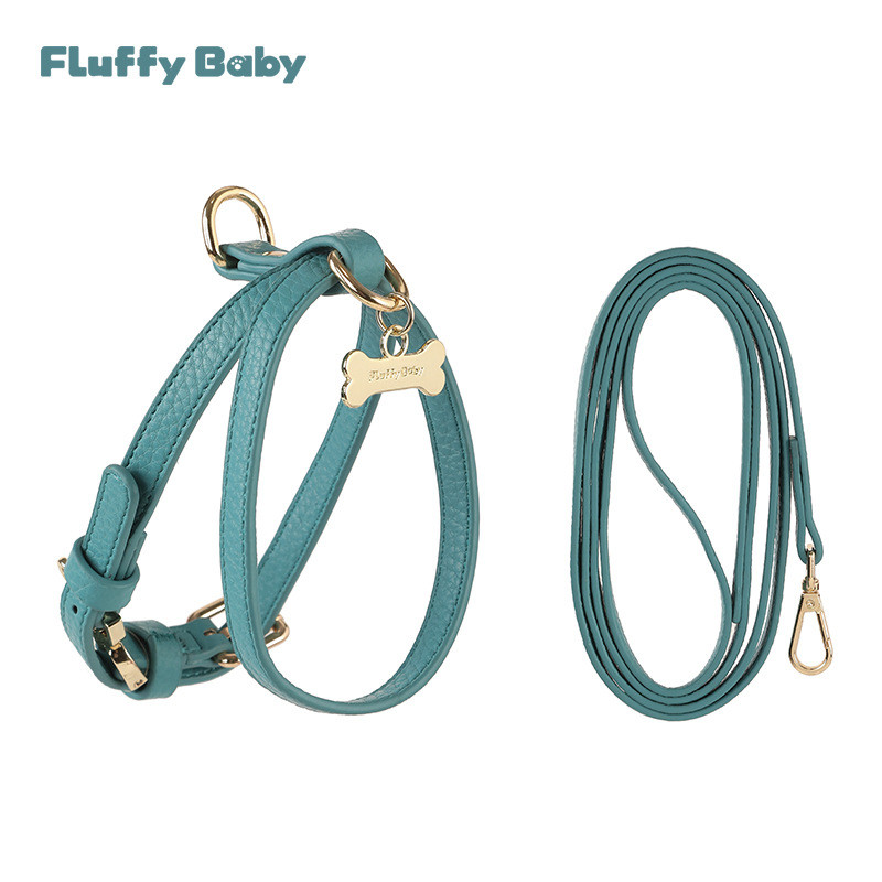 fluffybaby宠物外出牵引绳胸背套装狗狗牵引带狗绳狗链小型犬