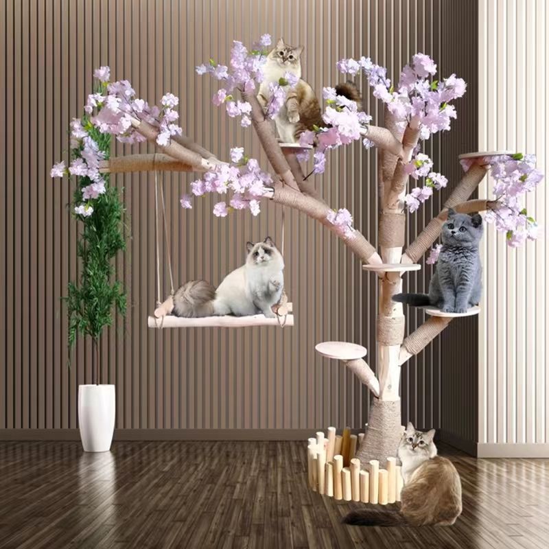 猫爬架耐磨不粘毛真树干实木猫架猫猫树网红大型爬树宠物跳台一体