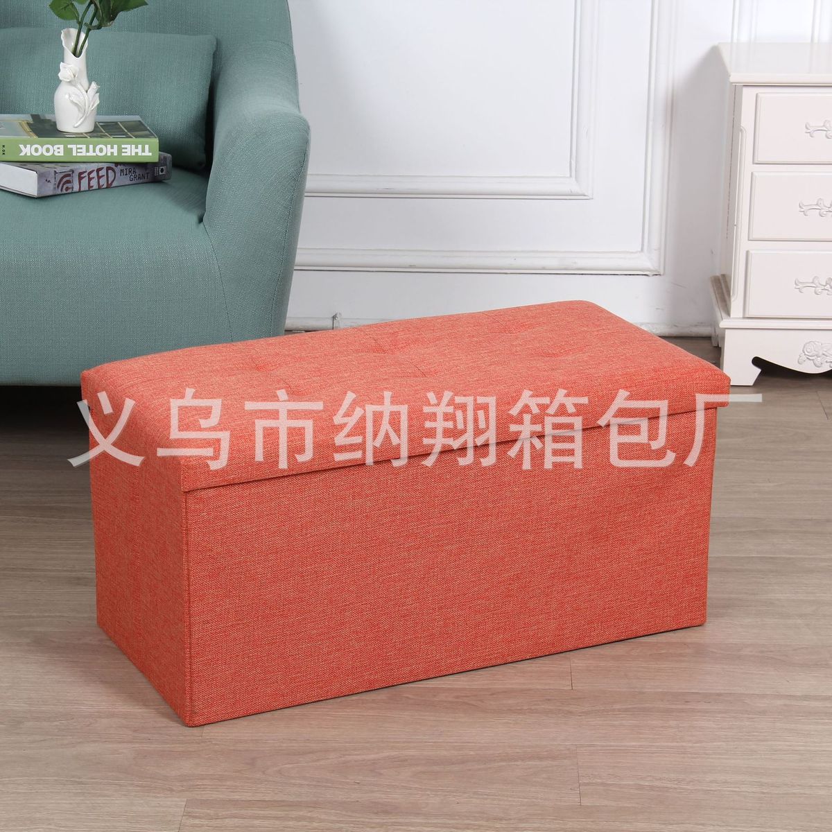 可折叠麻布收纳凳家居用品储物欧式沙发折叠凳收纳箱