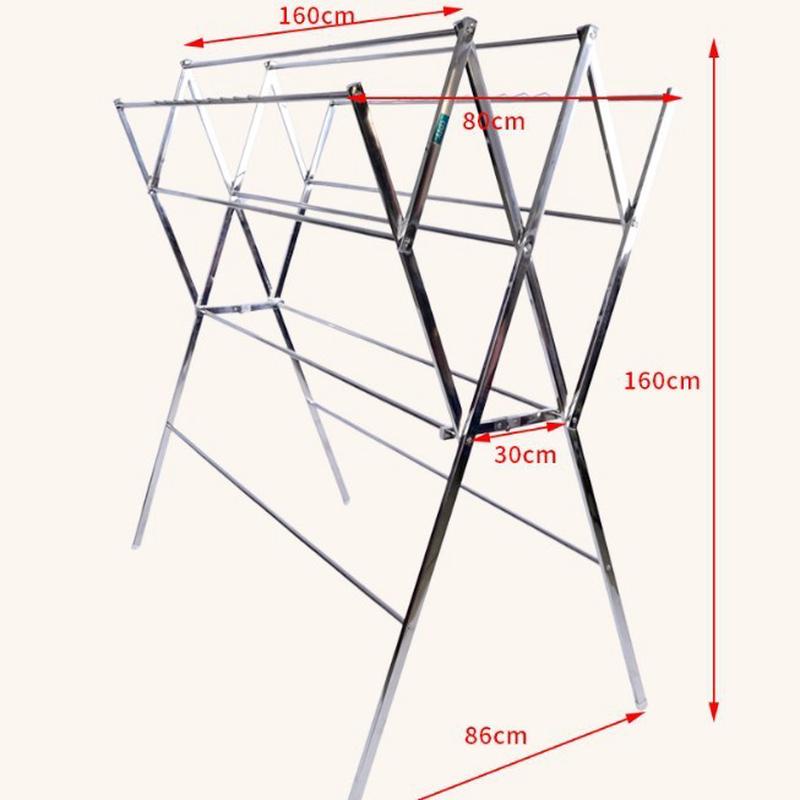 w型挂衣架落地可折叠移动晾衣架160cm立式多杆晾衣架晒凉被架子