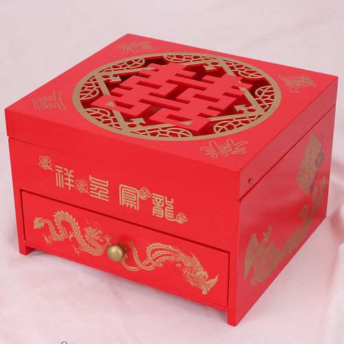 藏婚鞋套圈鞋盒子套圈接亲游戏结婚接亲道具婚鞋盒木盒子中式带锁