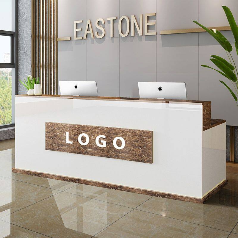 新款简约吧台收银台小型饭店美容院办公桌水果柜台前台网红