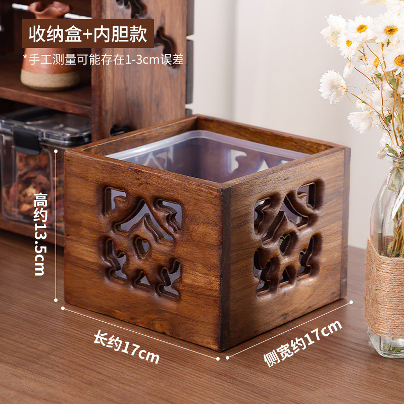 复古实木客厅茶几桌上高木质值颜小垃圾盒迷你中式桌面垃新款