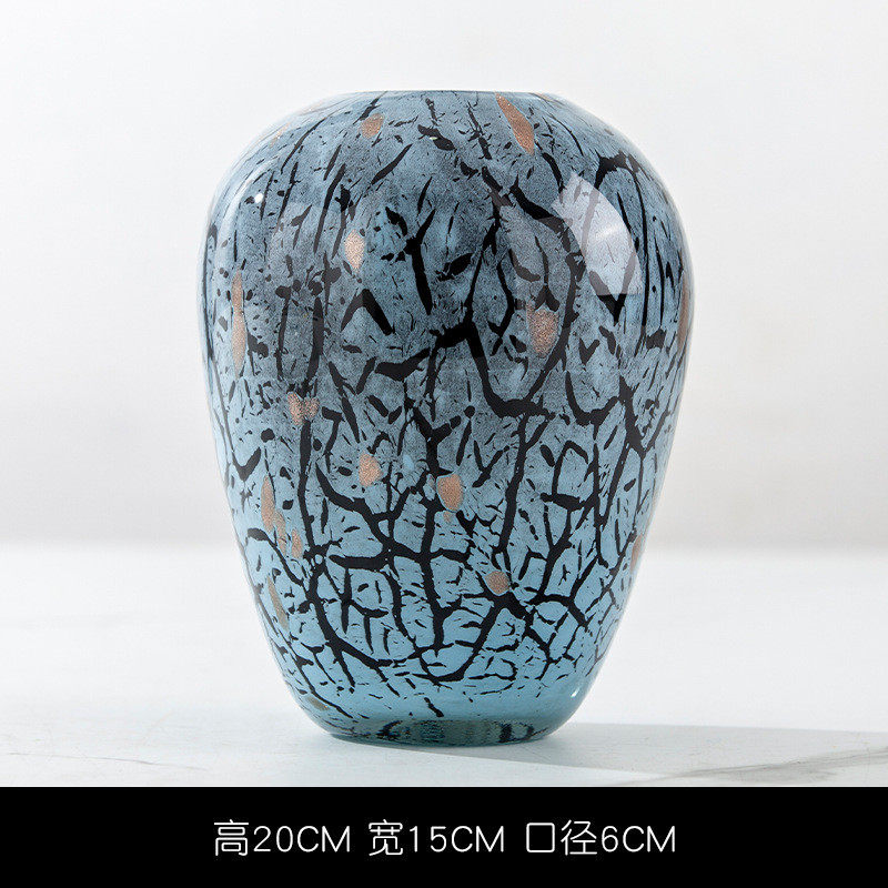 轻奢琉璃花瓶玻璃艺术摆件新中式样板间电视柜玄关装饰品插花花器,家居饰品,装饰摆件,淘宝优惠券,粉丝福利购,淘宝优惠卷