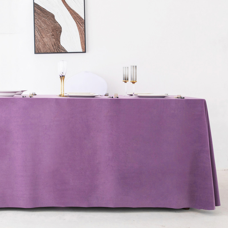 86m0定制会议室活动绒布感加厚办公长方形台布展会桌布布置