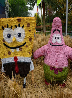 厂家供应园林摆件仿真绿雕绿雕景观绿植园林油菜花节布景