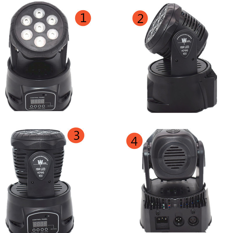 热销7颗摇婚庆舞台灯光 led染色帕灯旋转ktv酒吧包房头灯声控闪光