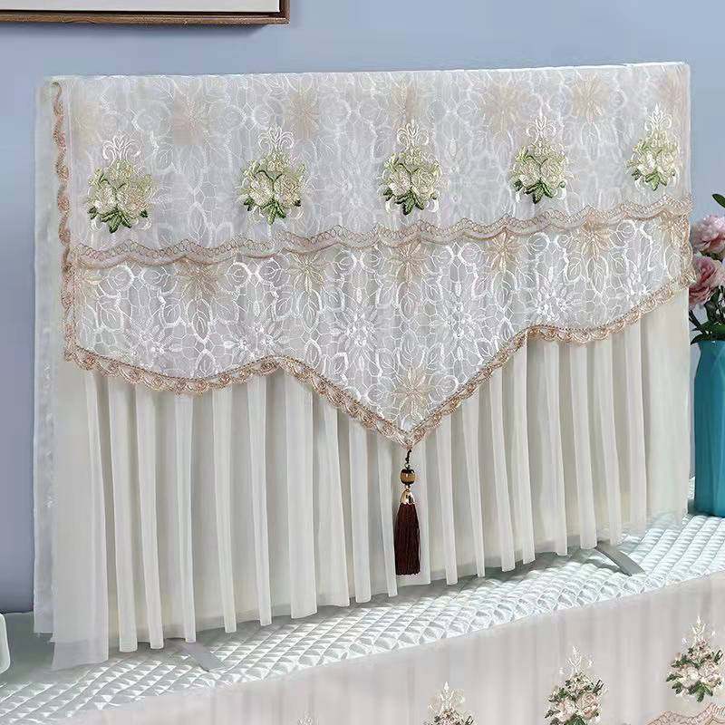 新款现代简约电视机罩防尘罩43寸55寸65寸蕾丝开机不取电视机套,收纳整理,按摩椅防尘罩,淘宝优惠券,粉丝福利购,淘宝优惠卷