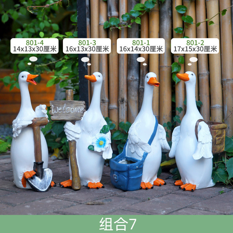 摆件庭院装饰仿真鸭子户外花园动物雕塑水池假山池塘造景鱼缸装饰