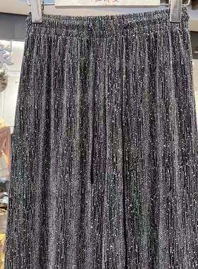 时尚针织工艺面料烫钻锦纶金银线面料银灰色冰丝亮晶晶金属丝布