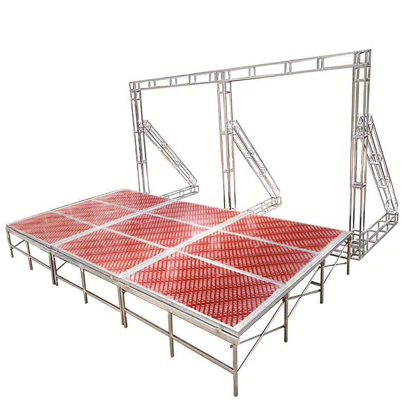 雷亚舞台快装折叠t台钢铁镀锌酒店异形厂家批发方管桁架背景架子