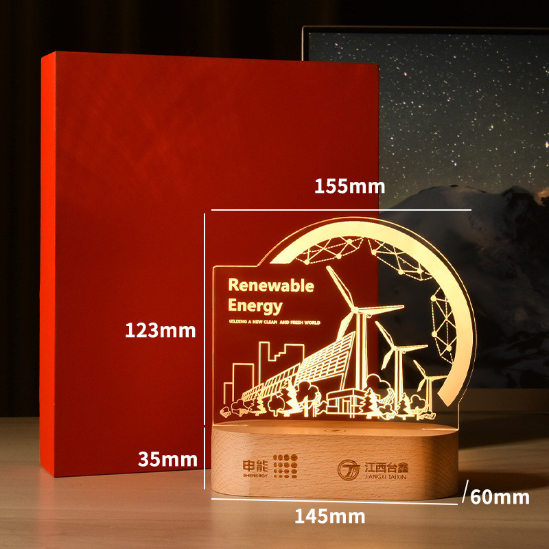 亚克力3d小夜灯定制企业商厦公司商务创意纪念品发光文创礼品摆台