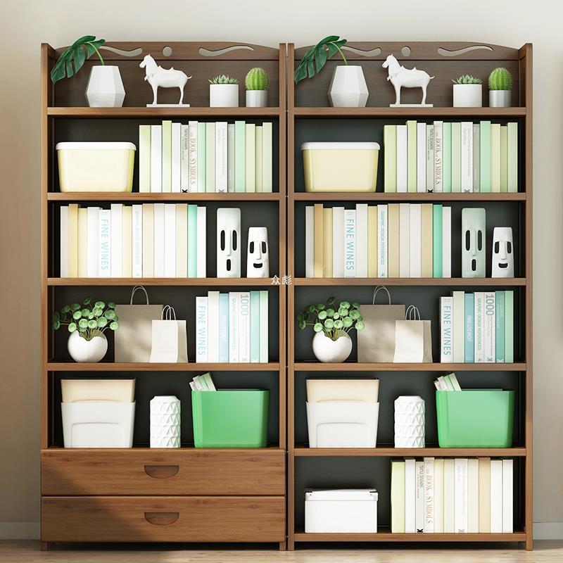 热销书架置物架简易落地儿童类小型书柜子可移动客厅学生桌上多层