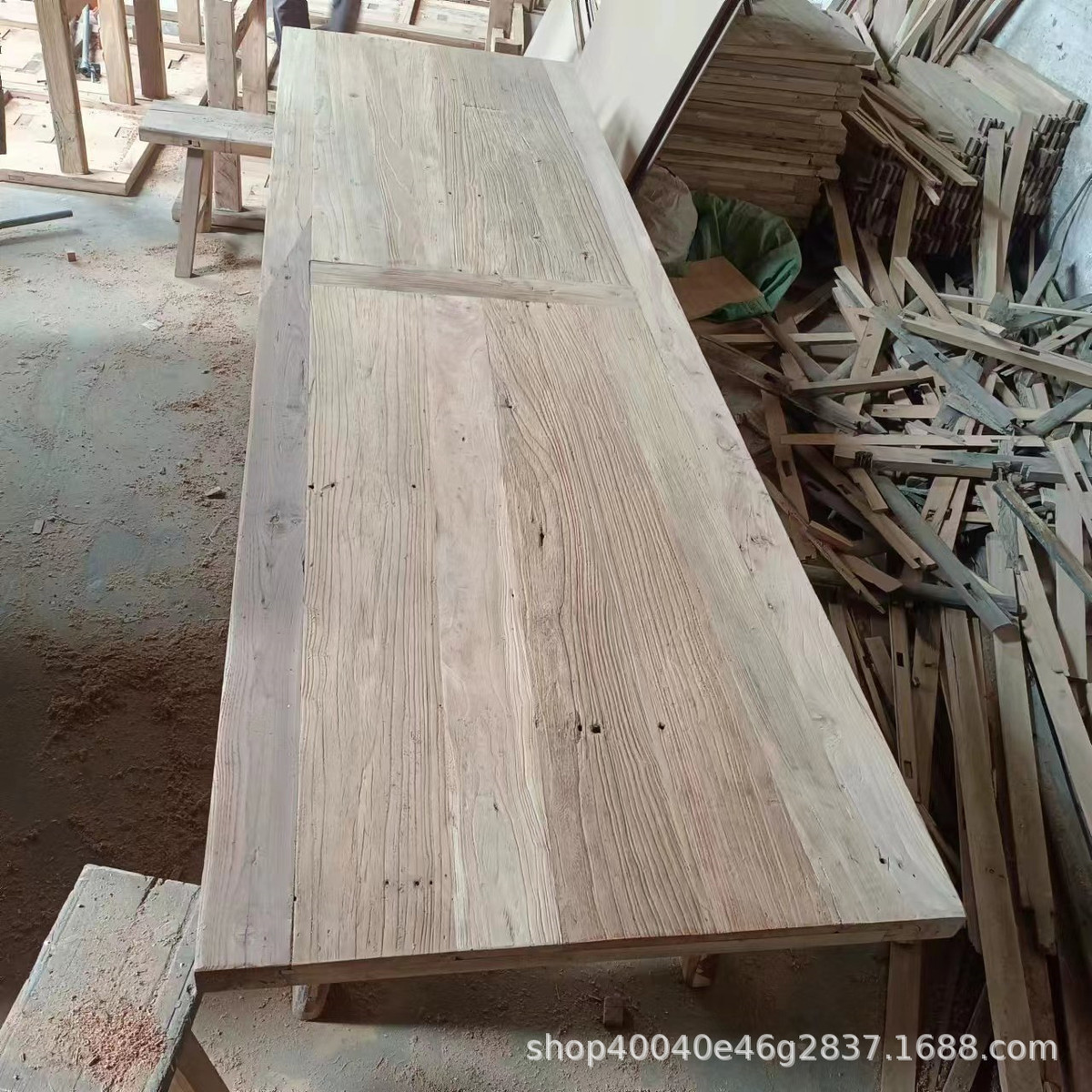 厂家直销风化老榆木门板桌板材家具隔板茶台茶几做旧老榆木旧木板