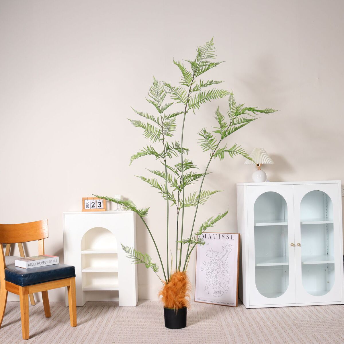 仿真假树猴头蕨室内客厅仿生绿植金丝撅庭院软装盆栽装饰造景设计