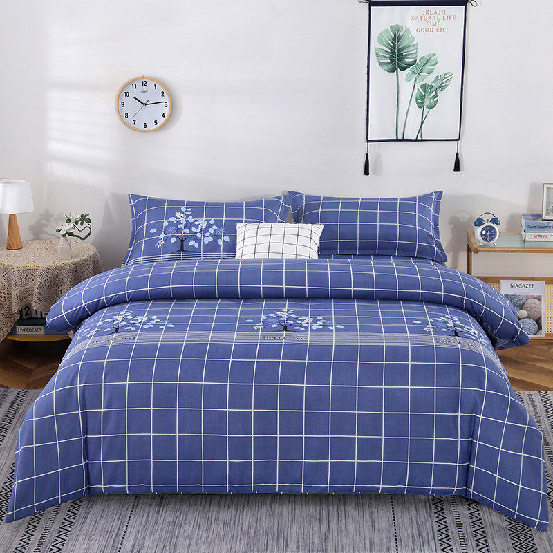 2v06被套单件加厚磨毛斜纹单人双人学生宿舍印花简约水洗棉被套四