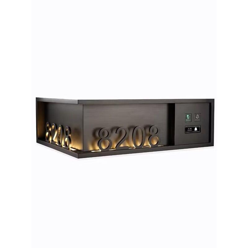 酒店门牌不绣钢发光门牌定制宾馆金属包厢房门铃清理勿扰电子门牌