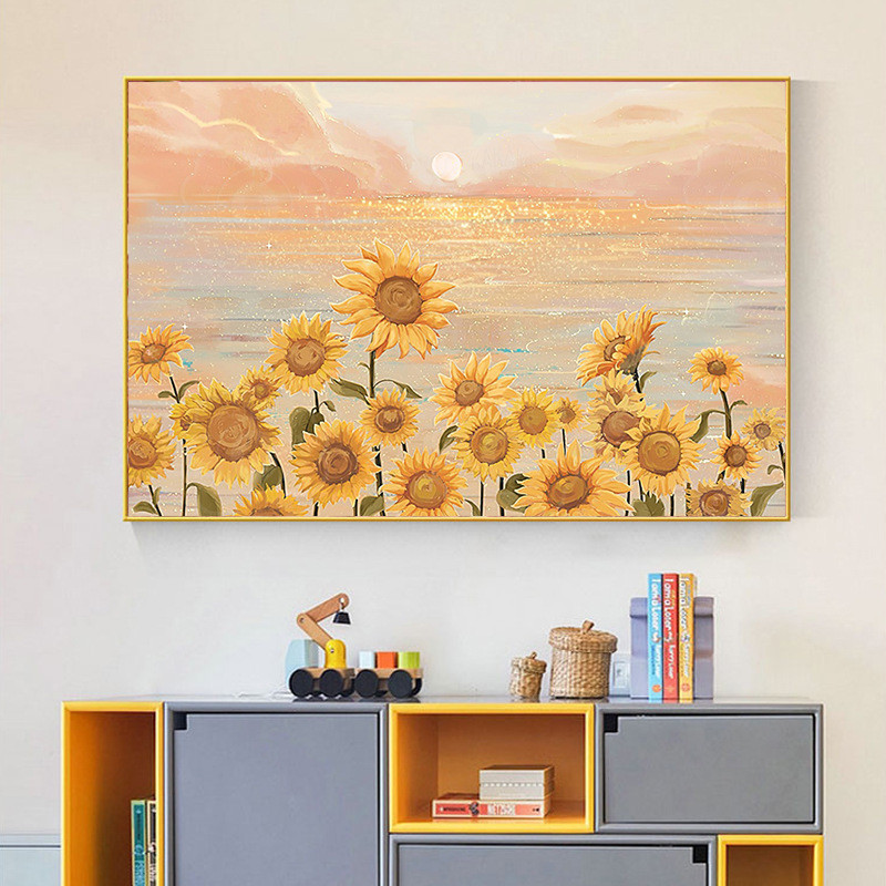 向日葵5d钻石画2024新款花满钻客厅砖石贴画贴钻手工十字绣王小祥