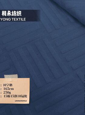 现货供应人棉混纺针织斜纹保暖立体提花秋冬单面打底田字格面料