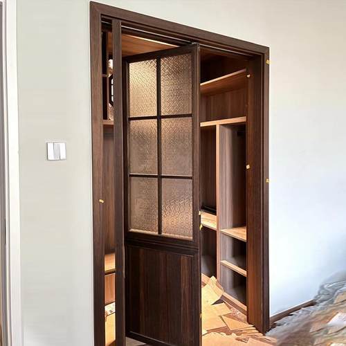 热销实木门折叠门卧室门风卧室奶油卫生间法式复古门门双开门玻璃