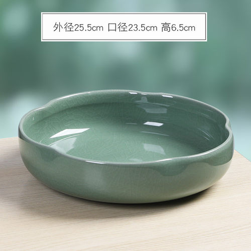 特大大号荷花一叶莲水培水养花盆陶瓷哥窑无孔铜钱草睡莲碗莲盆缸