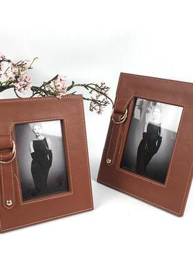 软装皮带扣相框家居样板间客厅饰品卧室床头柜书房现代简约摆设