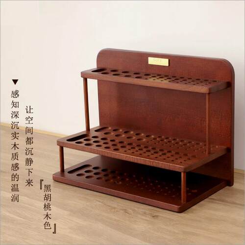 意式古风桌面大号实木架子画笔毛笔收纳美术生专用工作室美术用品