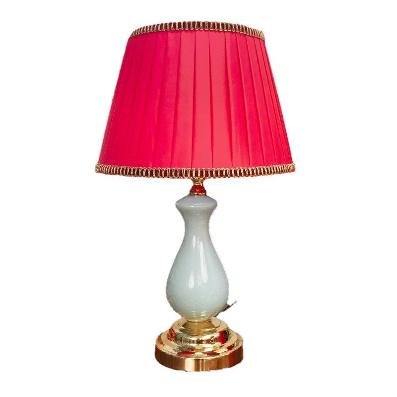 热销中式陶瓷台灯简约现代卧室高端床头灯家用新婚浪漫结婚温馨小