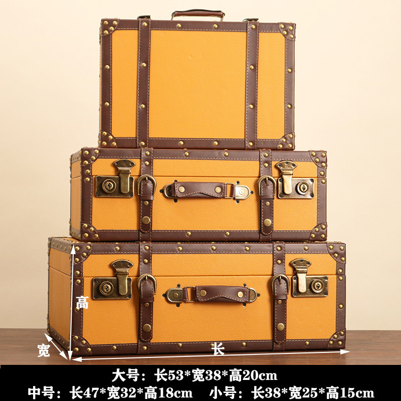 旅行箱复古手提箱箱子民国怀旧批发橱窗软装展示箱木箱陈列道具皮