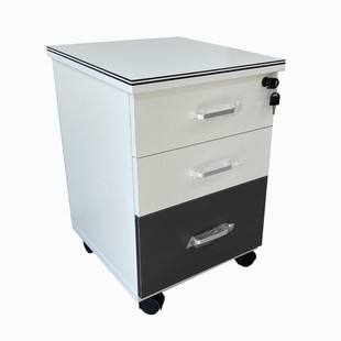 办公家具时尚移动四轮三抽带锁小推柜储物置物办公柜子活动柜矮柜