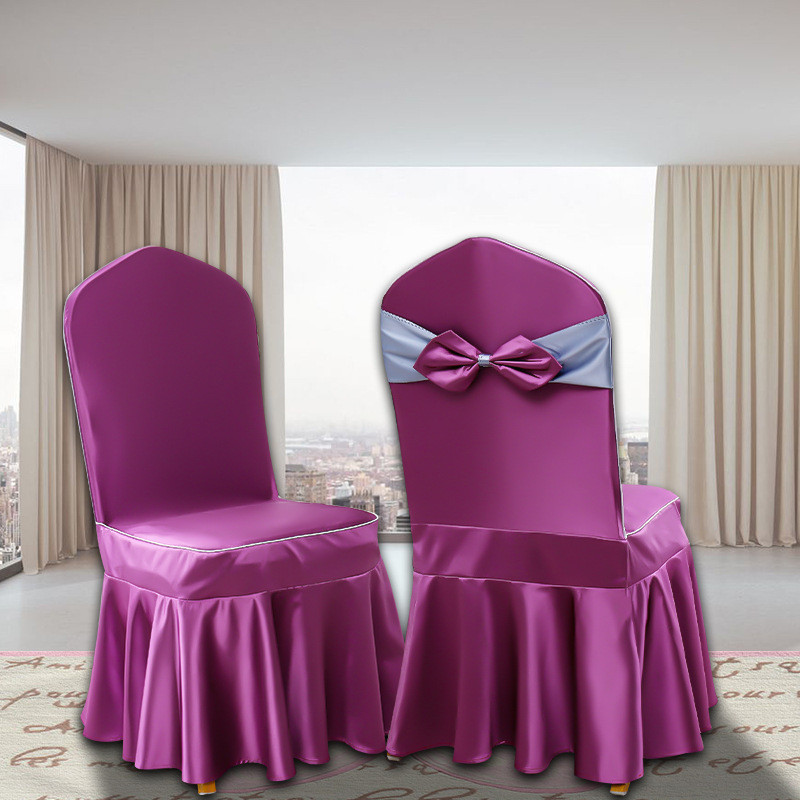 eq4f贡缎酒店专用椅套罩餐厅饭店餐桌婚庆椅子套会议室宴会定做