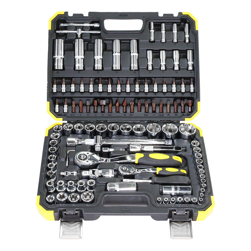 108pc套筒工具组套大飞快速扳手24齿铬钒五金工具材质钢汽修工具