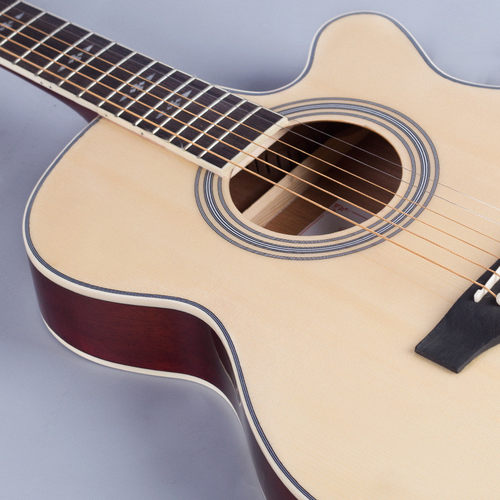 热销亮光超薄桶便携吉他40寸初学吉他沙比利成人云杉guitar木吉他