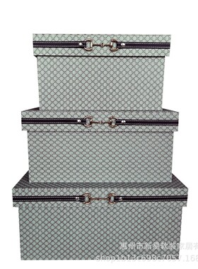 盒高档皮质收纳装饰卧室样板房工艺品摆件衣帽间整理箱软装储物箱