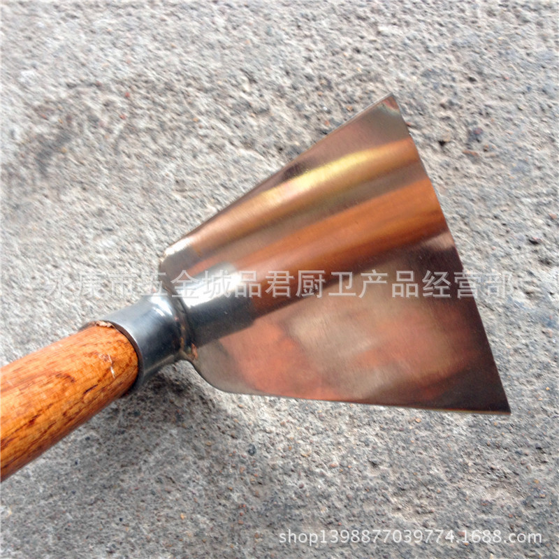 36.5cm防滑木柄单头单用小锄头扁锄头园林工具不锈钢园林锄