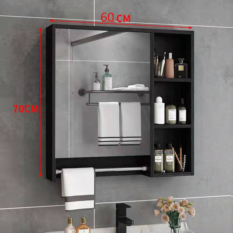 Ps实木防水卫生间镜柜浴室镜子挂墙式洗手间梳妆镜置物架镜厕所壁