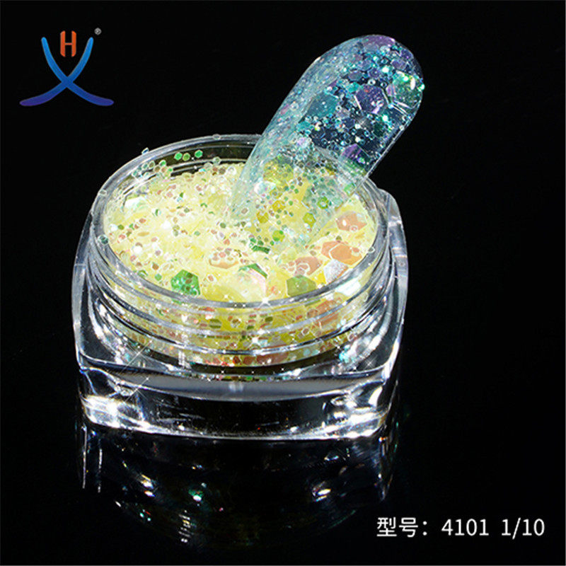 4101砖石闪光带色彩斑斓流闪粉麻的首选亚克力新款美甲亮片