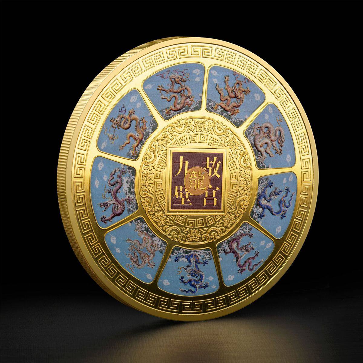 镀金饼纪念章1000克金饼千里江山图金饼清明上河图金饼九龙壁金饼