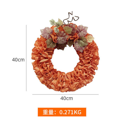 丰收节仿真枫叶花环秋季派对道具前门挂件节日橱窗装饰手工艺挂饰