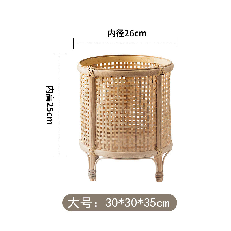 5nqj批发藤编花篮花盆盆景植物花架客厅落地式竹编摆放置物架阳台