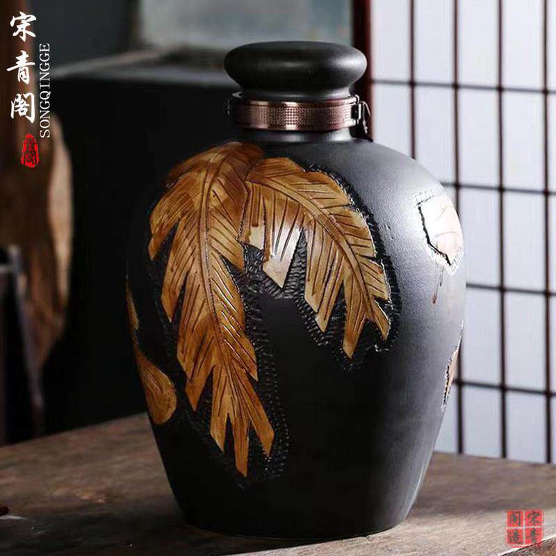 景德镇斤瓷土陶酒缸酒坛子10斤20斤30斤50陶装酒缸仿古酒壶泡酒瓶