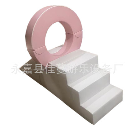 热销customized全白色幼儿爬滑组合钻洞室内软体软包攀爬梯softfo