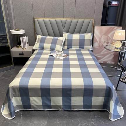 OF9D新款老粗布凉席三件套可折叠花边机洗夏季裸睡亲肤席黄色小