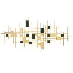 酒店大堂墙壁装 饰客厅样板房金属壁饰铁艺轻奢立体几何挂饰