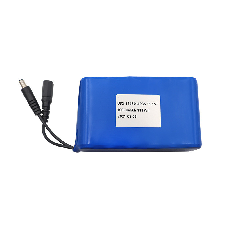 UFX18650-4P3S11.1v10000mAh18650电池组 带保护板DC插头应急电源